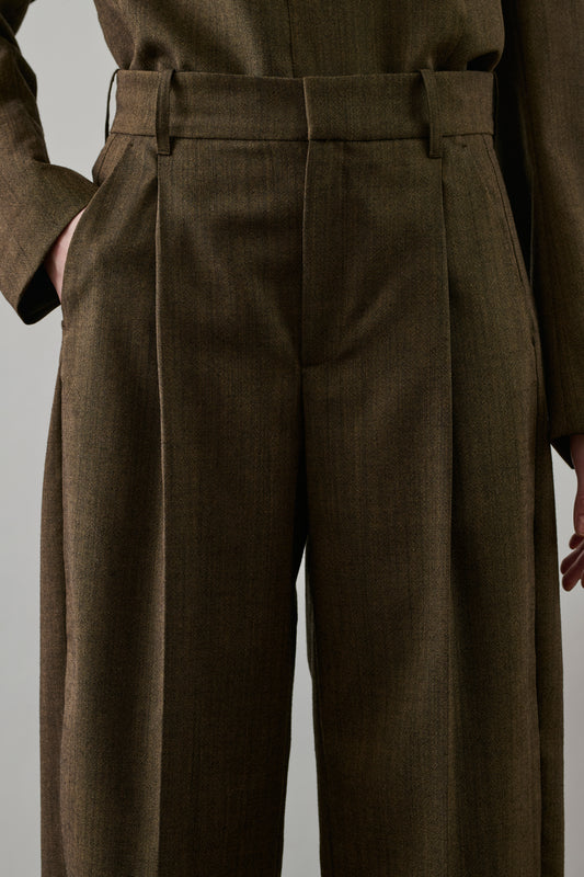 Pantalon Graham - Marron Chiné - Laine - Femme