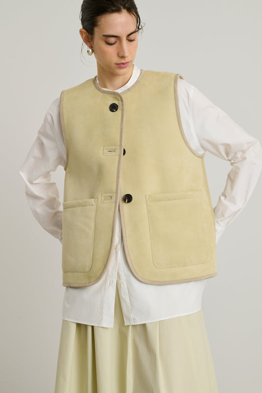 Blouson Duomo - Craie - Cuir - Femme