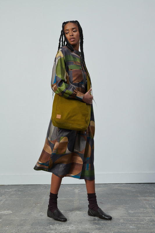 DRESS VEDA GREEN/BROWN