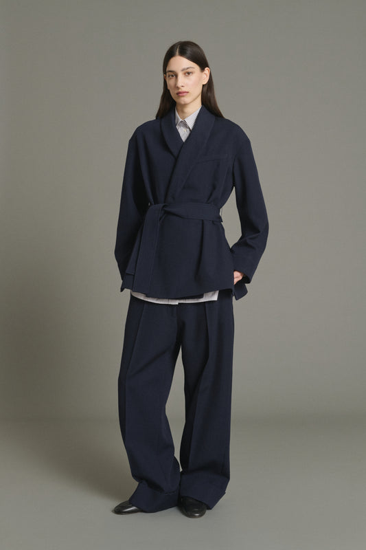 Come Jacket - Navy - Wool - Women