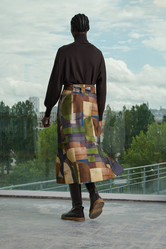 SKIRT VERSAILLES GREEN/BROWN