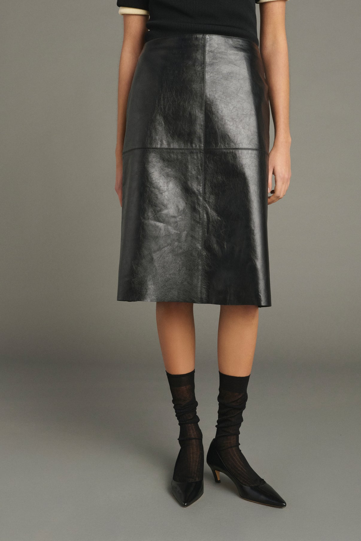 Gwen skirt - Black - Leather - Women vue 3