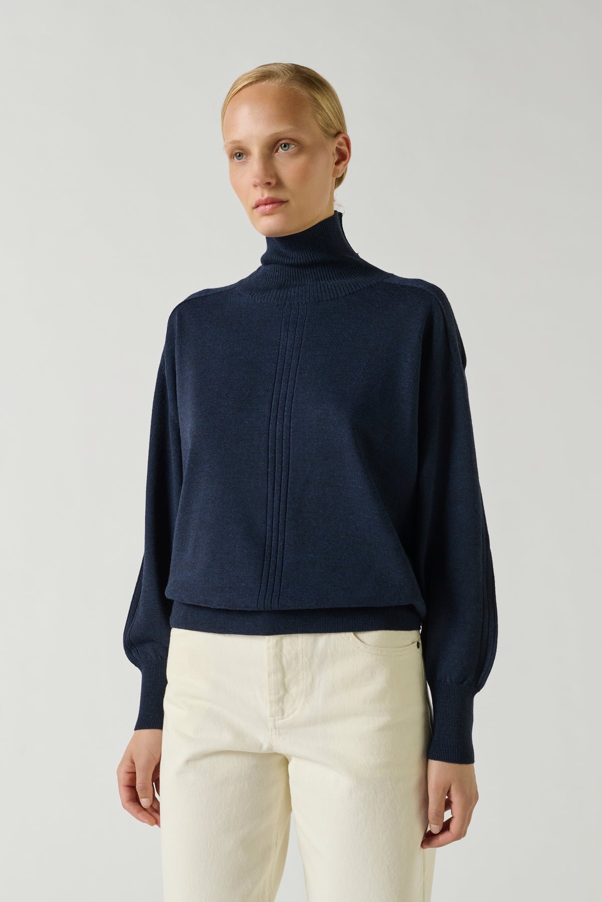 Pull Nord - Navy - Laine - Femme vue 1