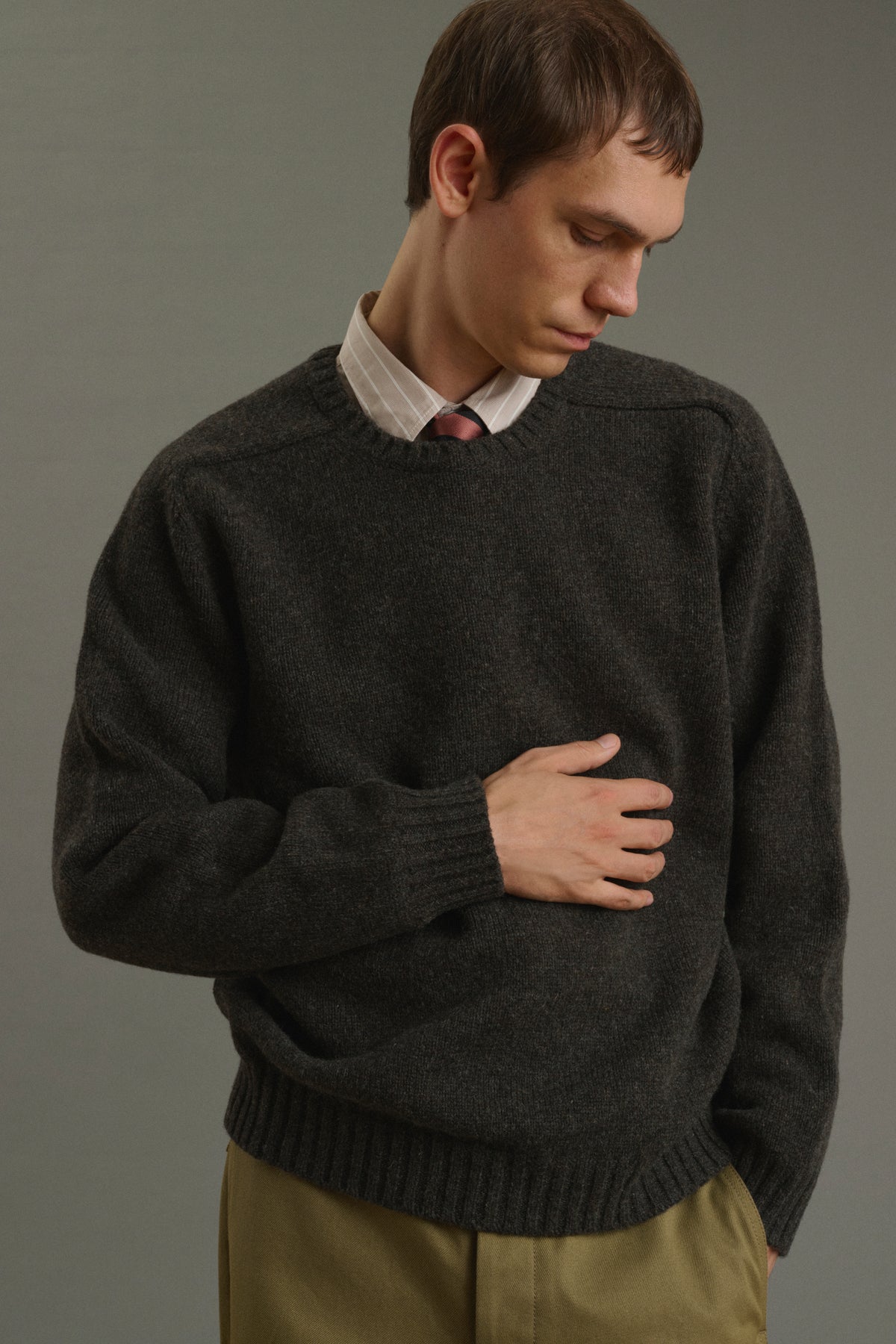 Isamu pullover - Dark Brown - Wool - Men