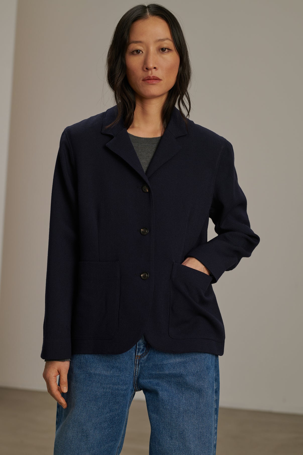 Veste Clemence - Navy - Laine - Femme vue 1