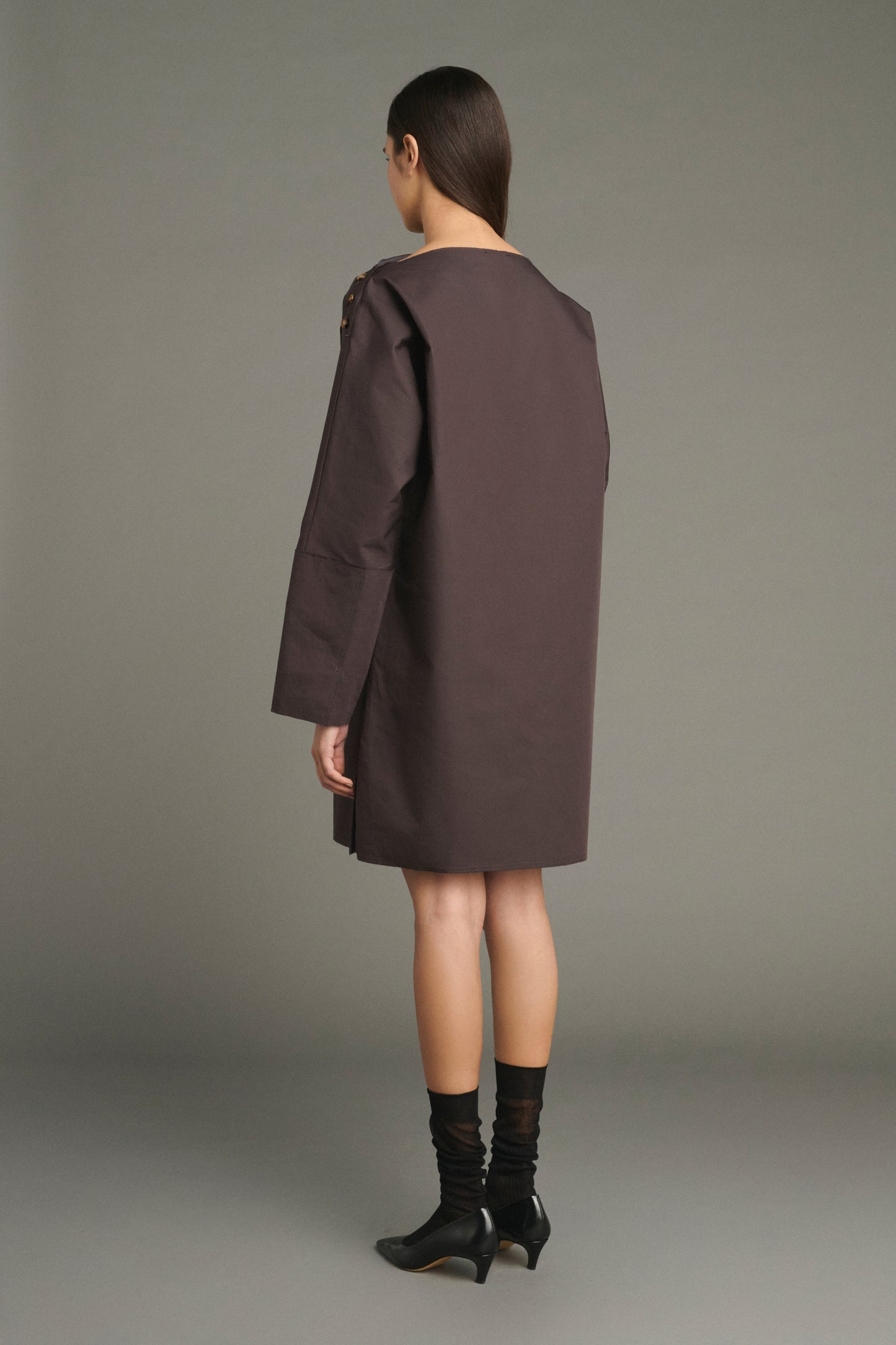 Liris dress - Fig/Dark Brown - Cotton - Women