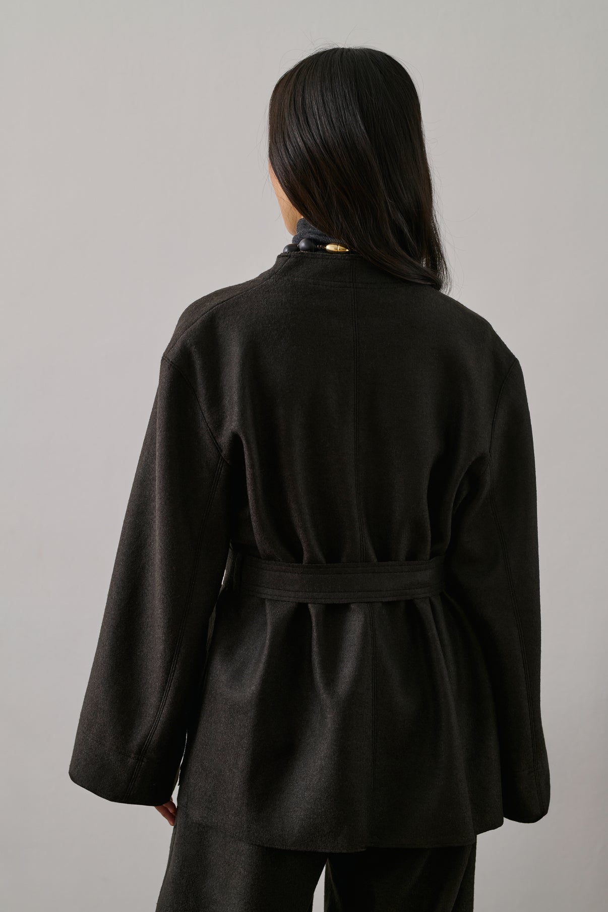 Veste Balme - Vert Ébène - Laine - Femme vue 4