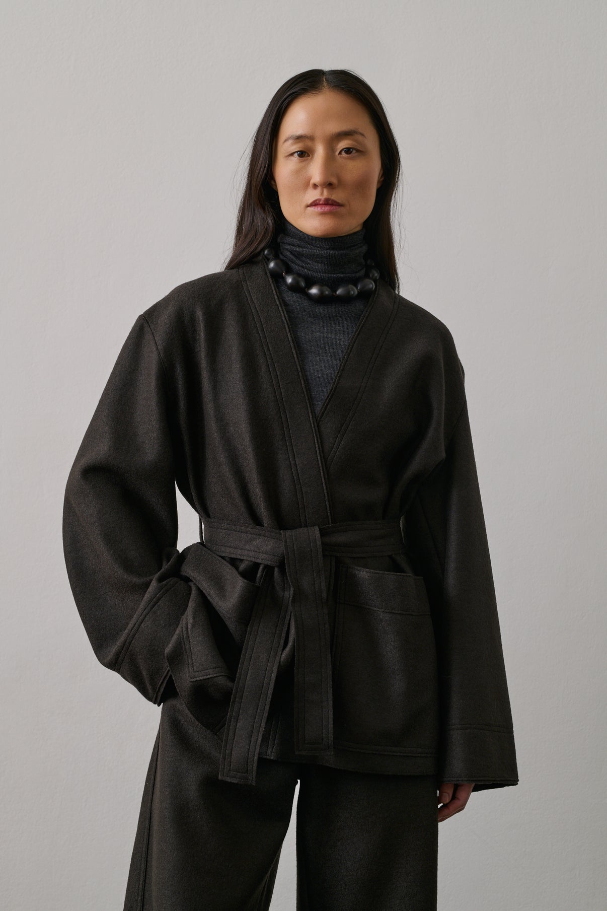 Veste Balme - Vert Ébène - Laine - Femme vue 3