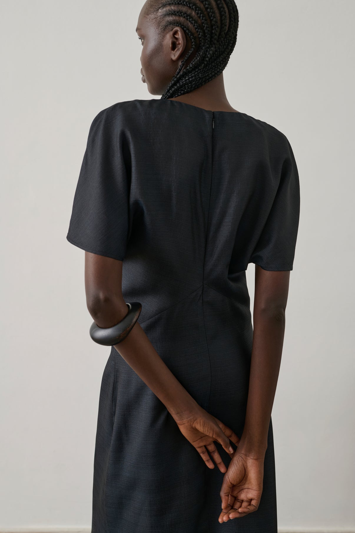 Robe Ella - Noir - Soie - Femme vue 4