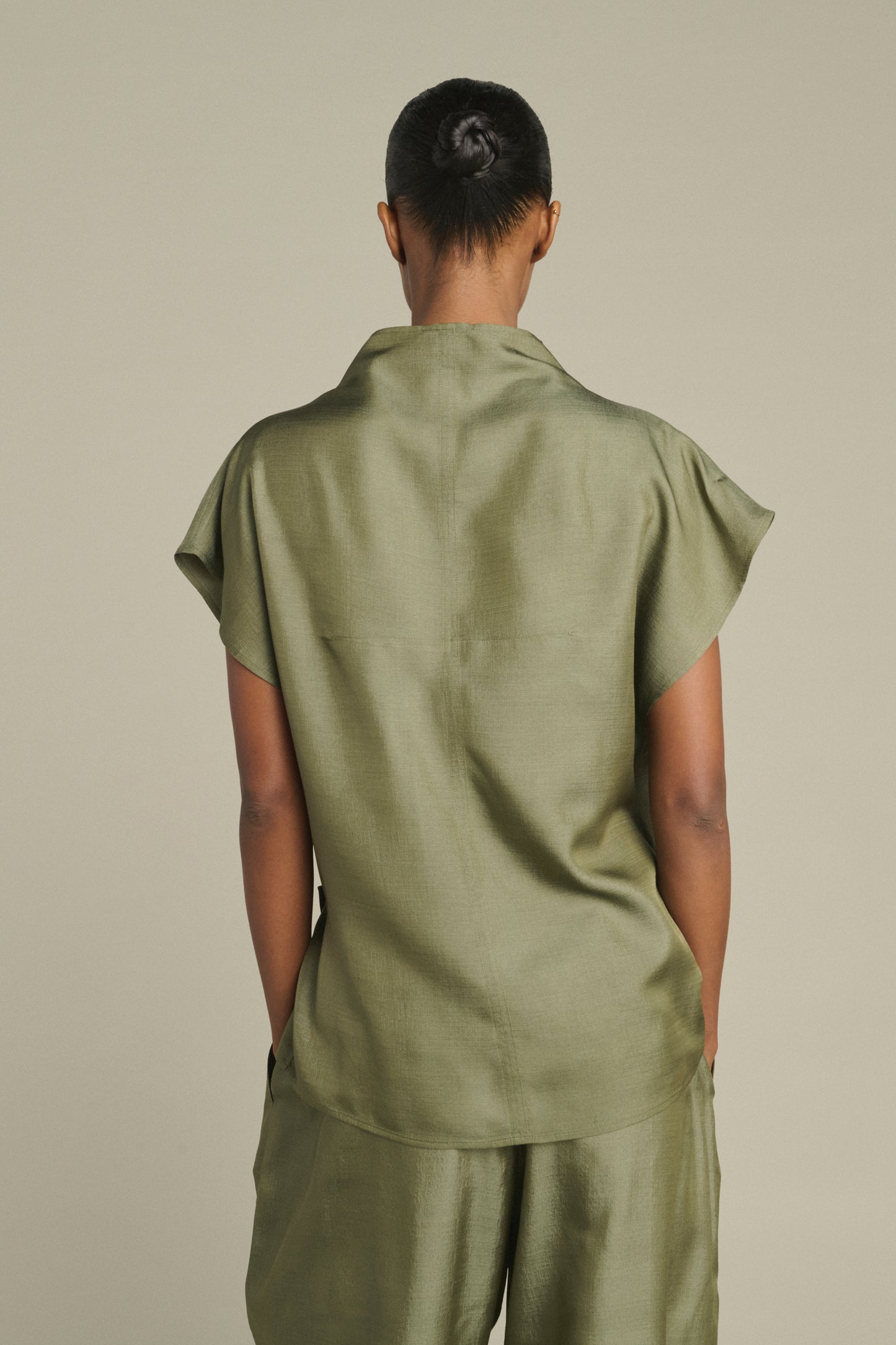 Kora blouse - Sage Green - Silk - Women
