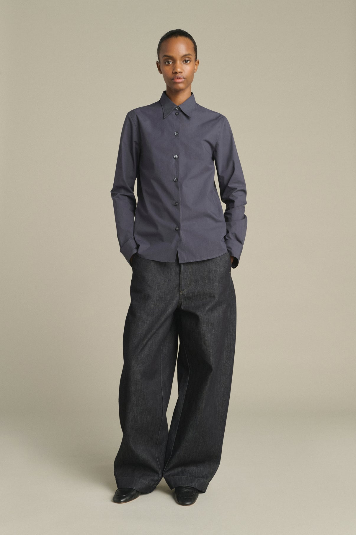 Shirt Lavinia - Midnight Blue - Cotton - Women vue 1