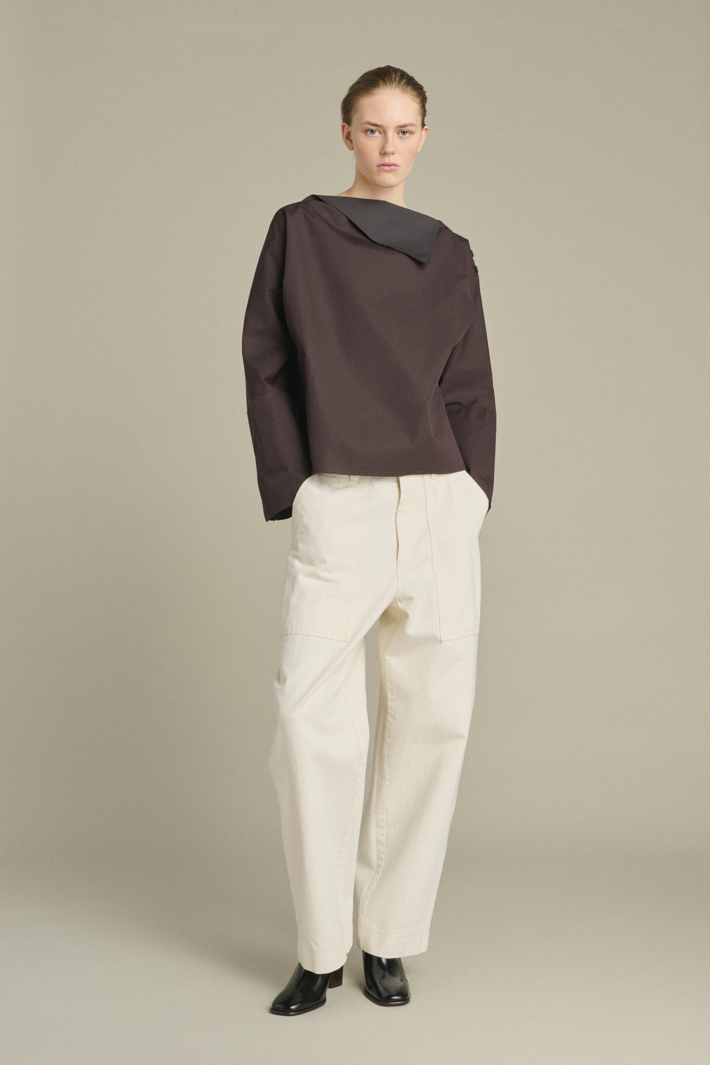 Blouse Kate - Fig/Dark Brown - Cotton - Women