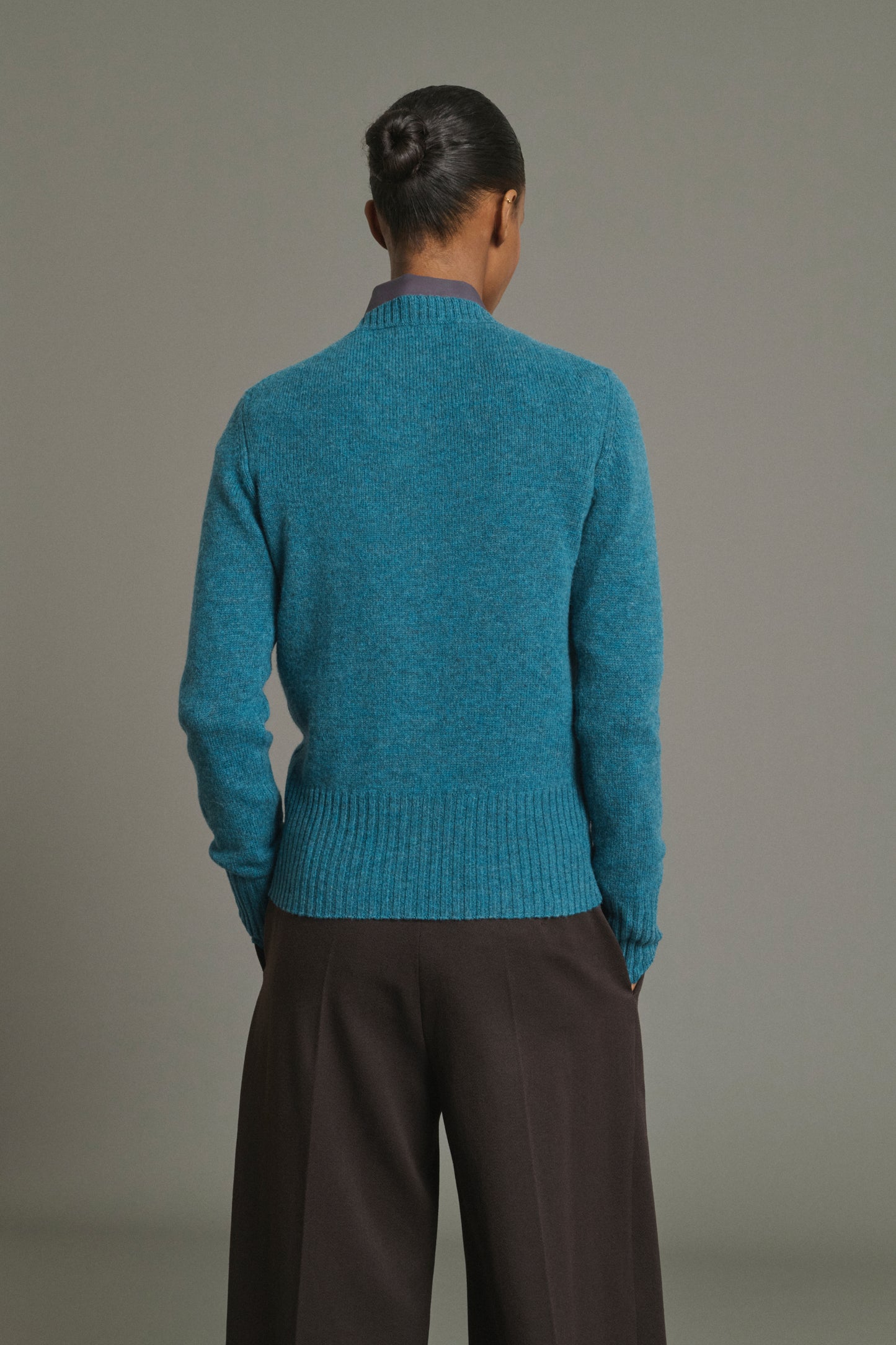 Fugu Cardigan - Persian Blue - Merino Wool - Women