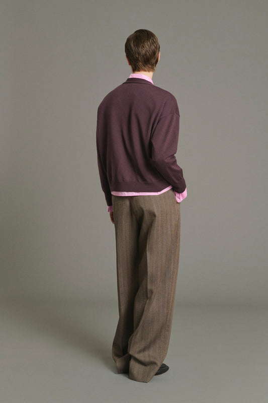 Cardigan Idem - Fig - Merino Wool - Women