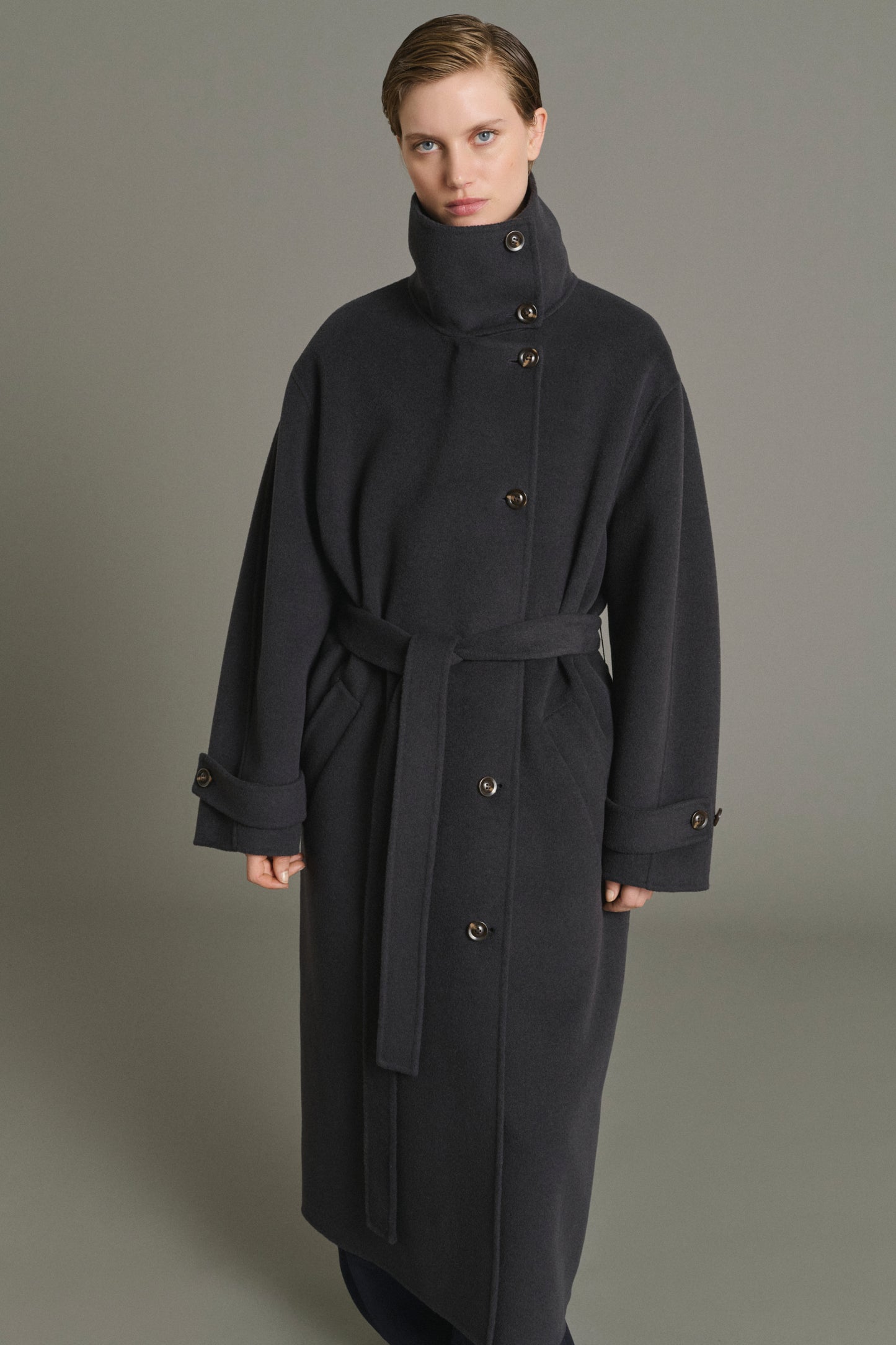 James coat - Charcoal - Wool - Women