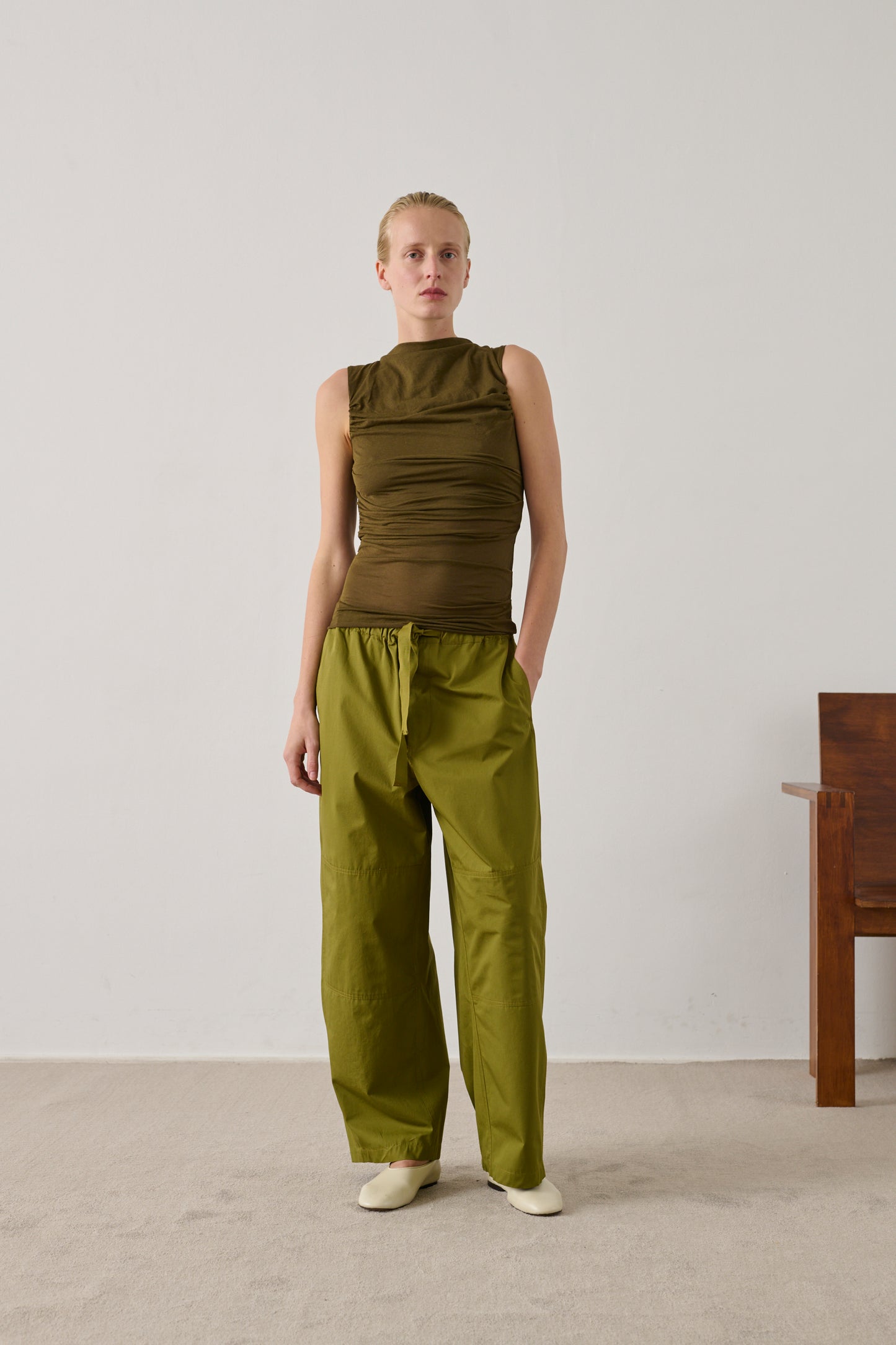 Pantalon Hikari - Vert Olive - Coton - Femme