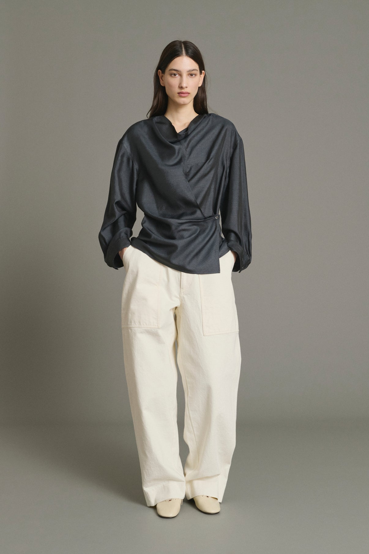 Jenny Blouse - Anthracite Grey - Silk - Women vue 1