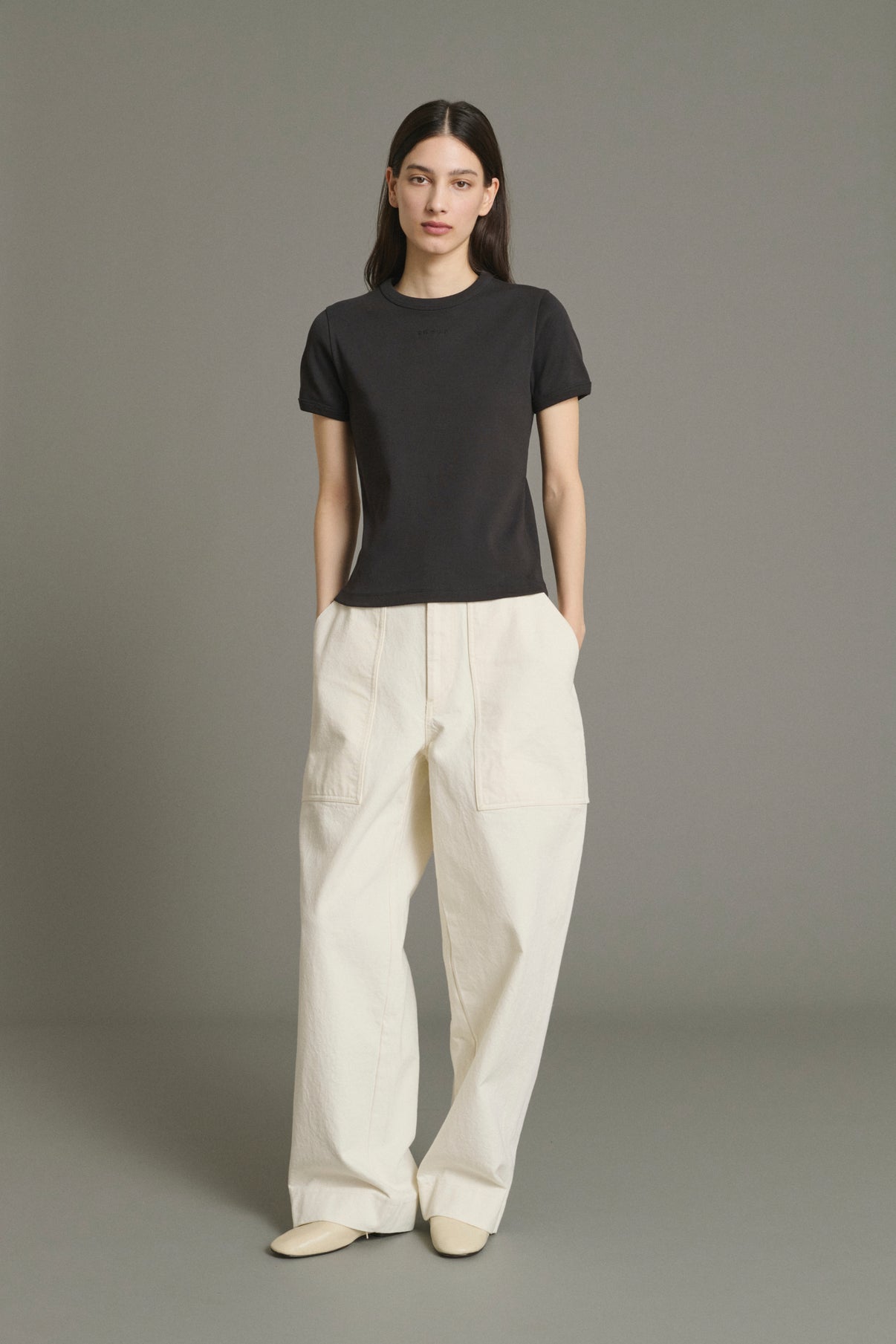 Aristide T-Shirt - Charcoal - Cotton - Women vue 1