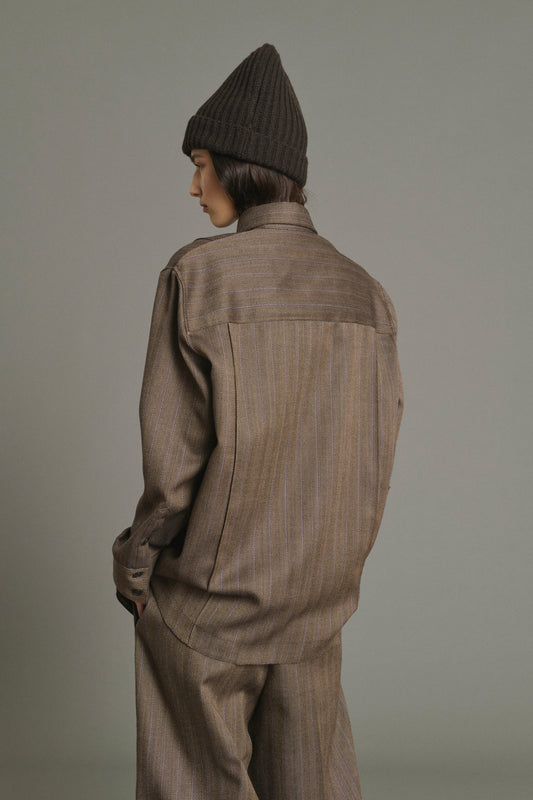 Shirt Lisbonne - Brown/Mauve - Wool - Women