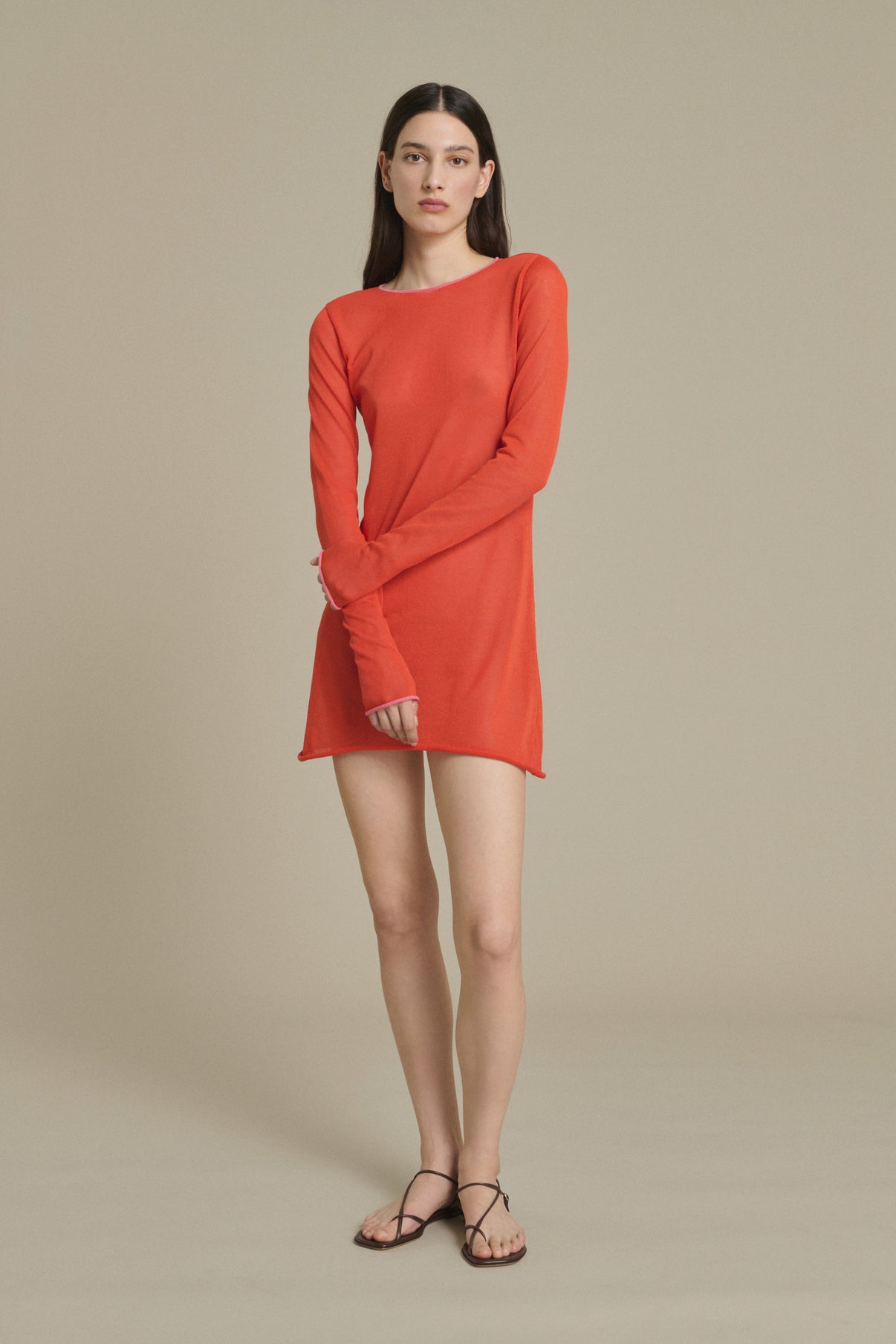 Irene Mini orange-red knit dress Soeur & TL180 - Soeur vue 1