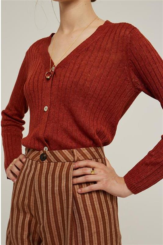 CARDIGAN FIBRE MARL BEIGE