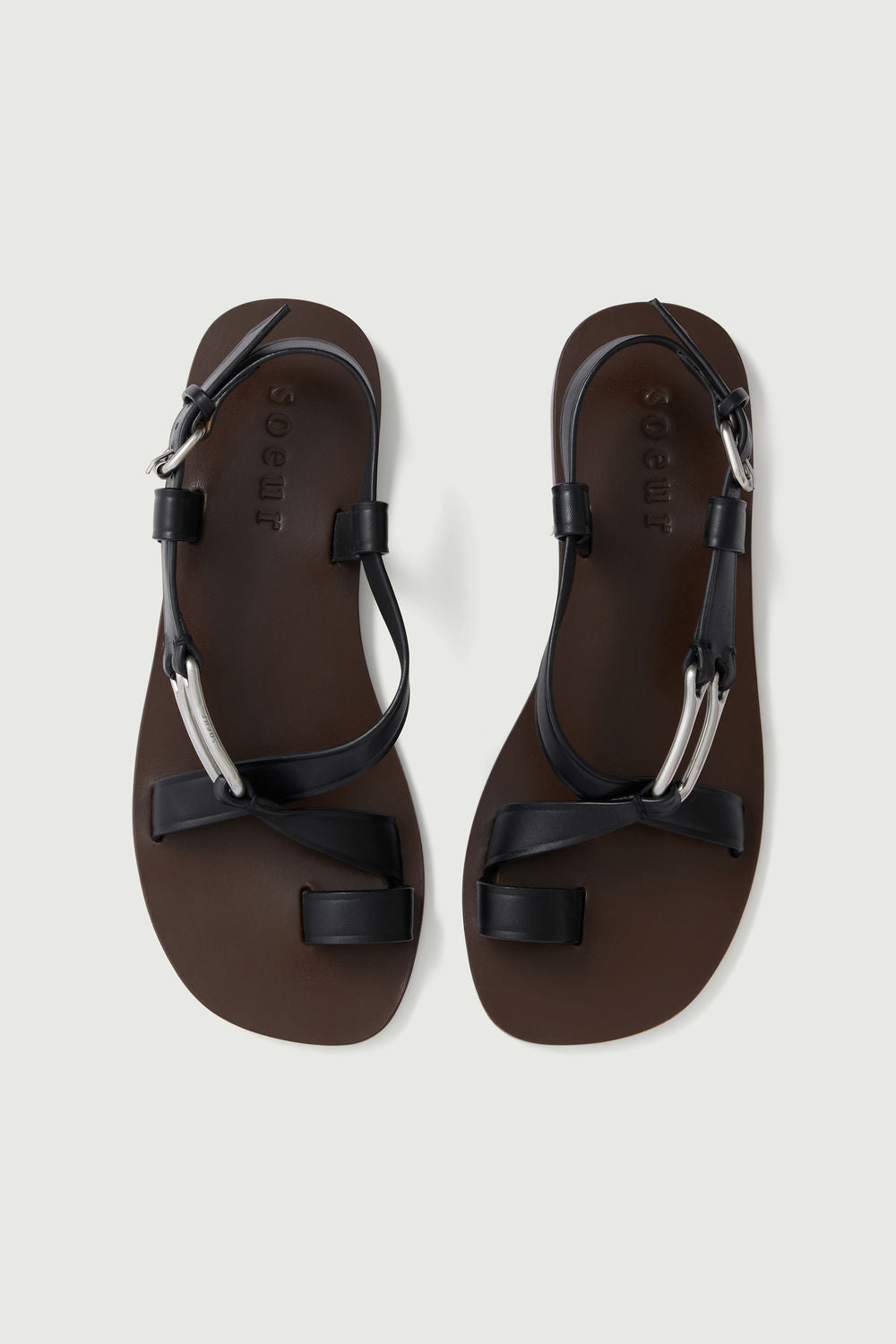 Sandales Cordoue - Noir - Cuir - Femme vue 4